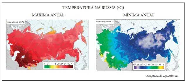 Com base na análise dos mapas, os fatores climáticos de maior relevância para explicar a amplitude térmica anual nesse país são: