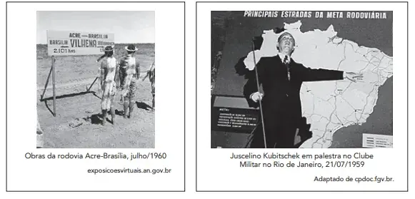 O governo de Juscelino Kubitschek (1956-1961) celebrizou-se pela aplicação do Plano de Metas, que incluía a construção de rodovias federais